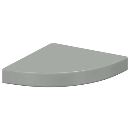 vidaXL Floating Corner Shelf High Gloss Grey 25x25x3.8 cm MDF