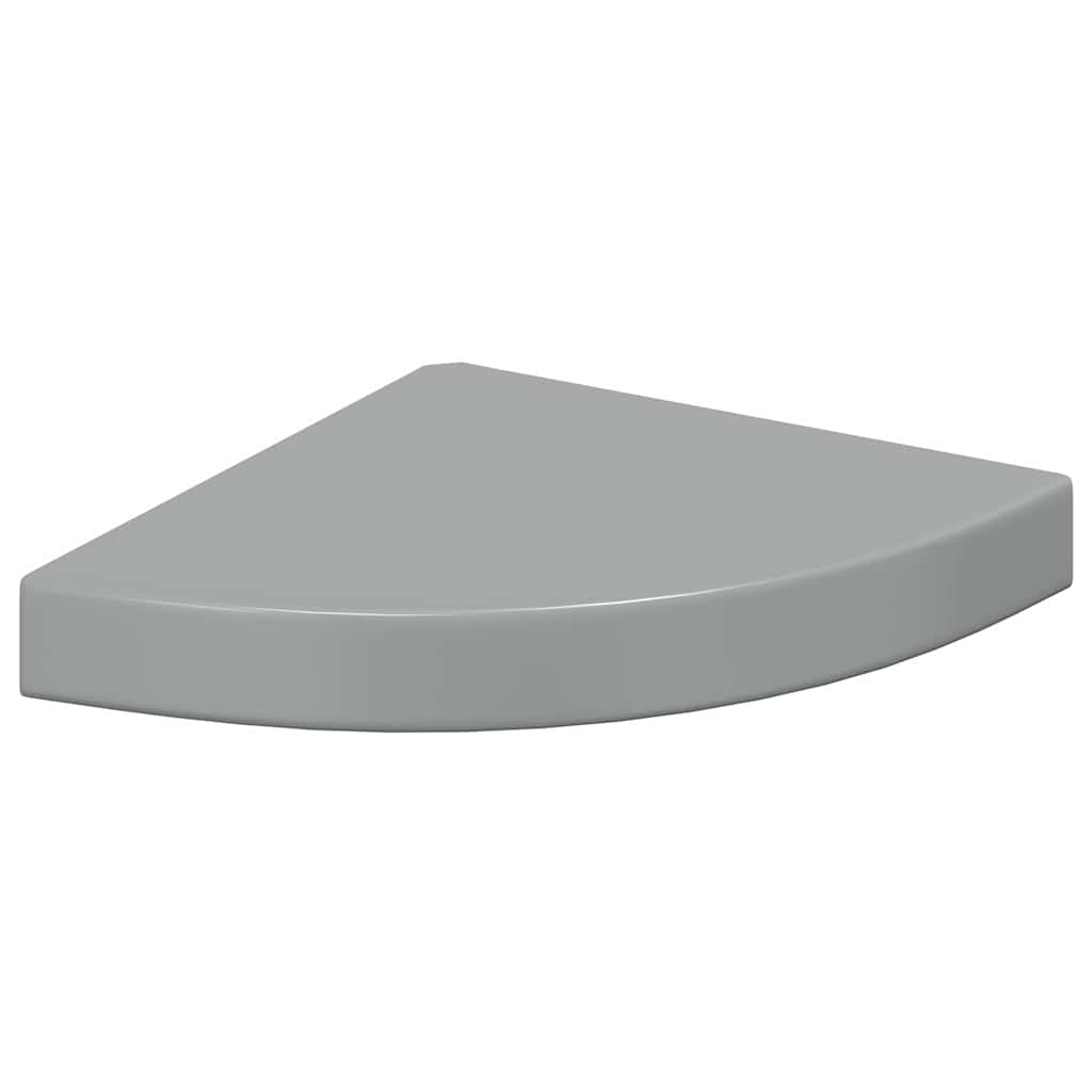 vidaXL Floating Corner Shelves 2 pcs High Gloss Grey 25x25x3.8 cm MDF
