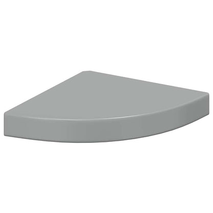 vidaXL Floating Corner Shelves 2 pcs High Gloss Grey 25x25x3.8 cm MDF