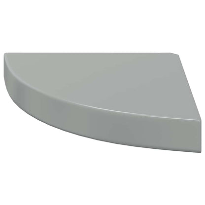 vidaXL Floating Corner Shelves 4 pcs High Gloss Grey 25x25x3.8 cm MDF