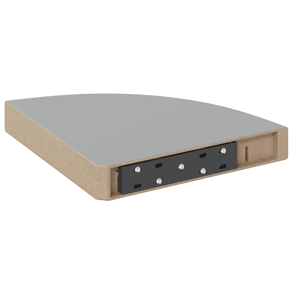 vidaXL Floating Corner Shelves 4 pcs High Gloss Grey 25x25x3.8 cm MDF
