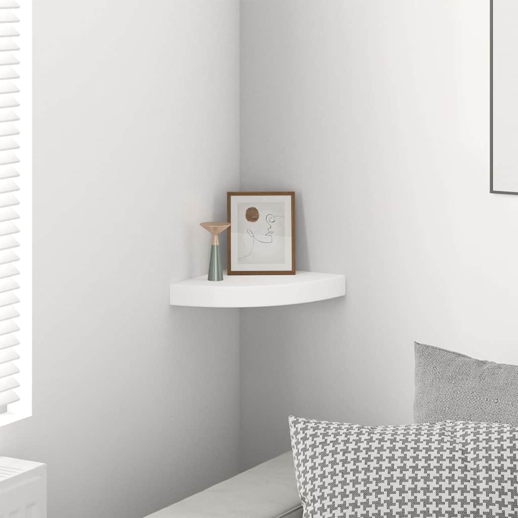 323895 vidaXL Floating Corner Shelf White 25x25x3,8 cm MDF
