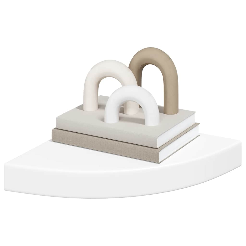 vidaXL Floating Corner Shelf White 25x25x3.8 cm MDF