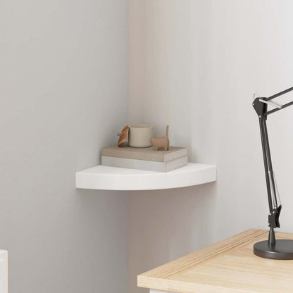 323895 vidaXL Floating Corner Shelf White 25x25x3,8 cm MDF