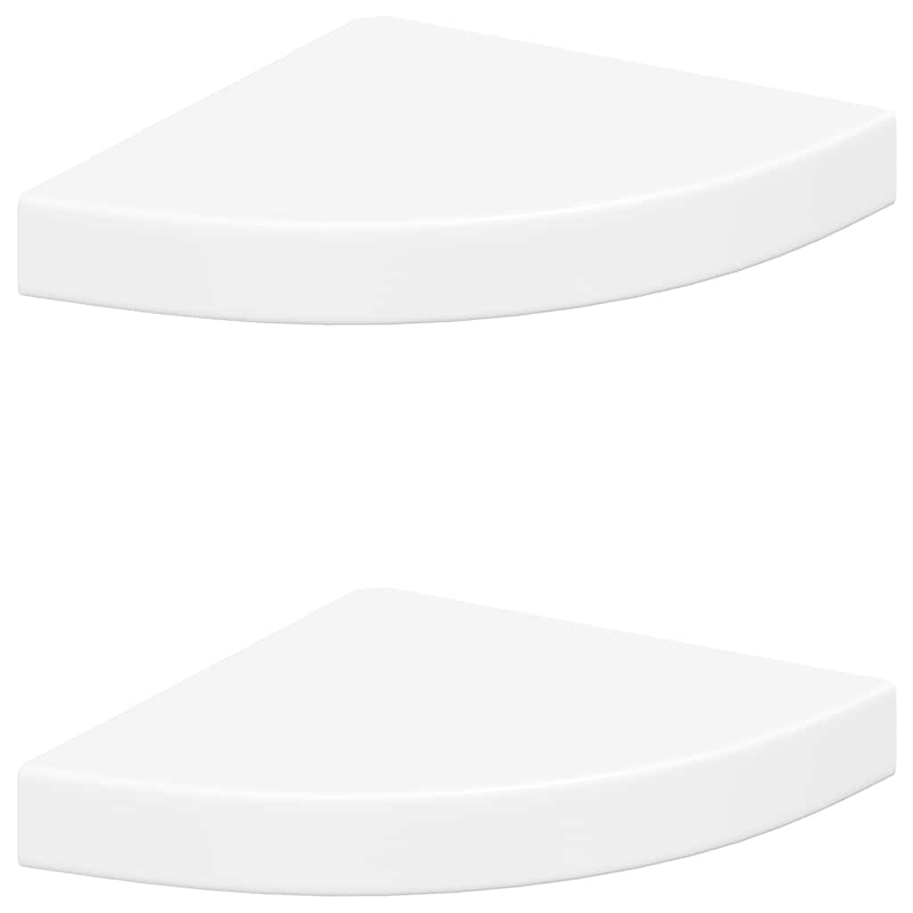 vidaXL Floating Corner Shelves 2 pcs White 25x25x3.8 cm MDF