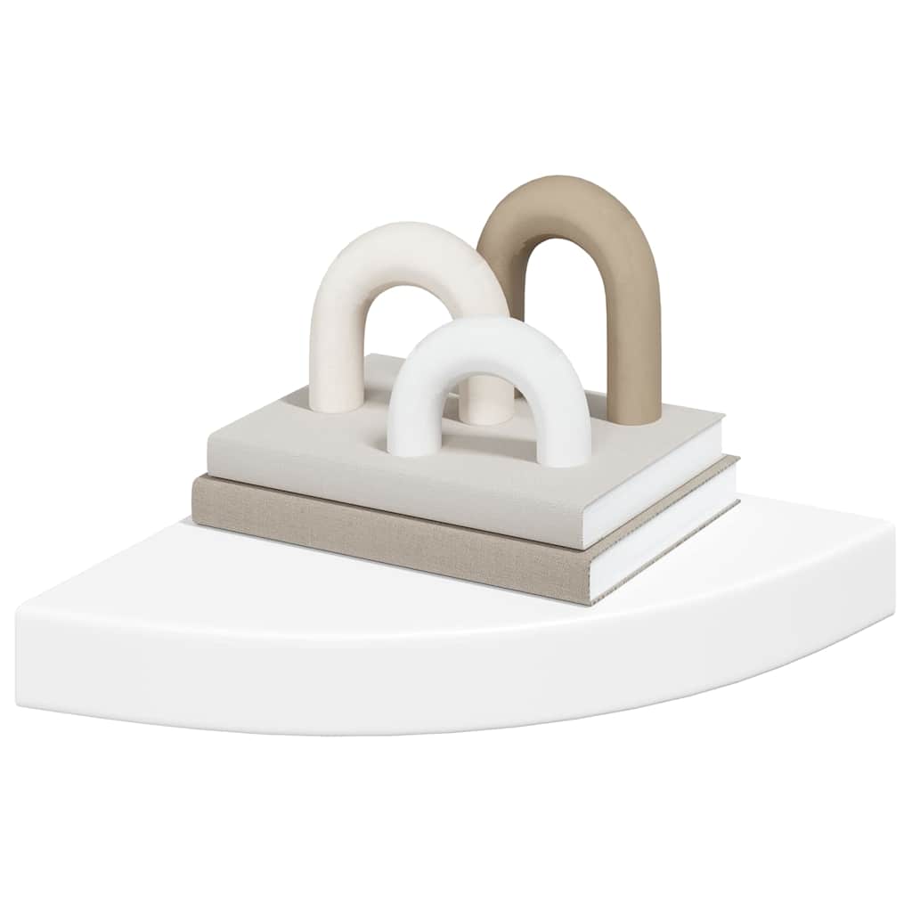 vidaXL Floating Corner Shelves 2 pcs White 25x25x3.8 cm MDF