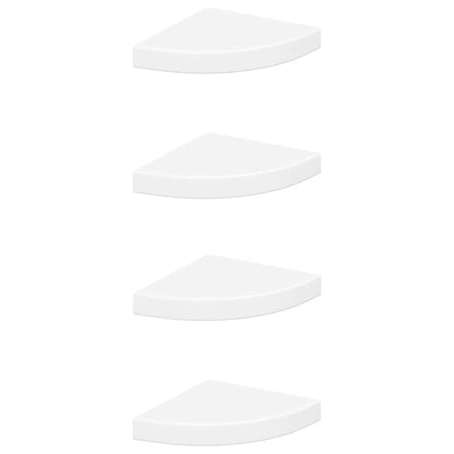 vidaXL Floating Corner Shelves 4 pcs White 25x25x3.8 cm MDF
