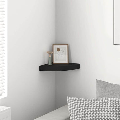 323898 vidaXL Floating Corner Shelf Black 25x25x3,8 cm MDF