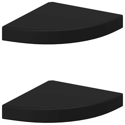 vidaXL Floating Corner Shelves 2 pcs Black 25x25x3.8 cm MDF