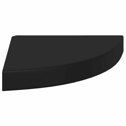 vidaXL Floating Corner Shelves 4 pcs Black 25x25x3.8 cm MDF