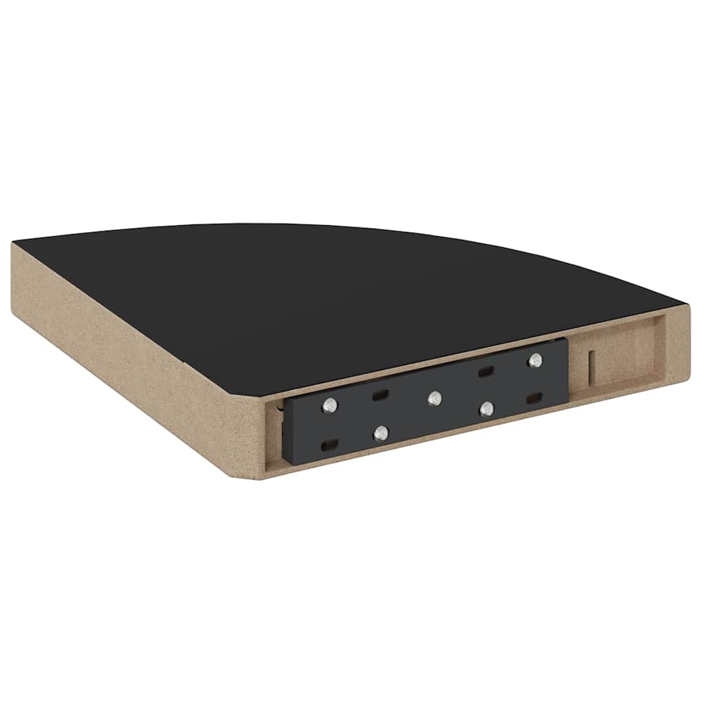vidaXL Floating Corner Shelves 4 pcs Black 25x25x3.8 cm MDF