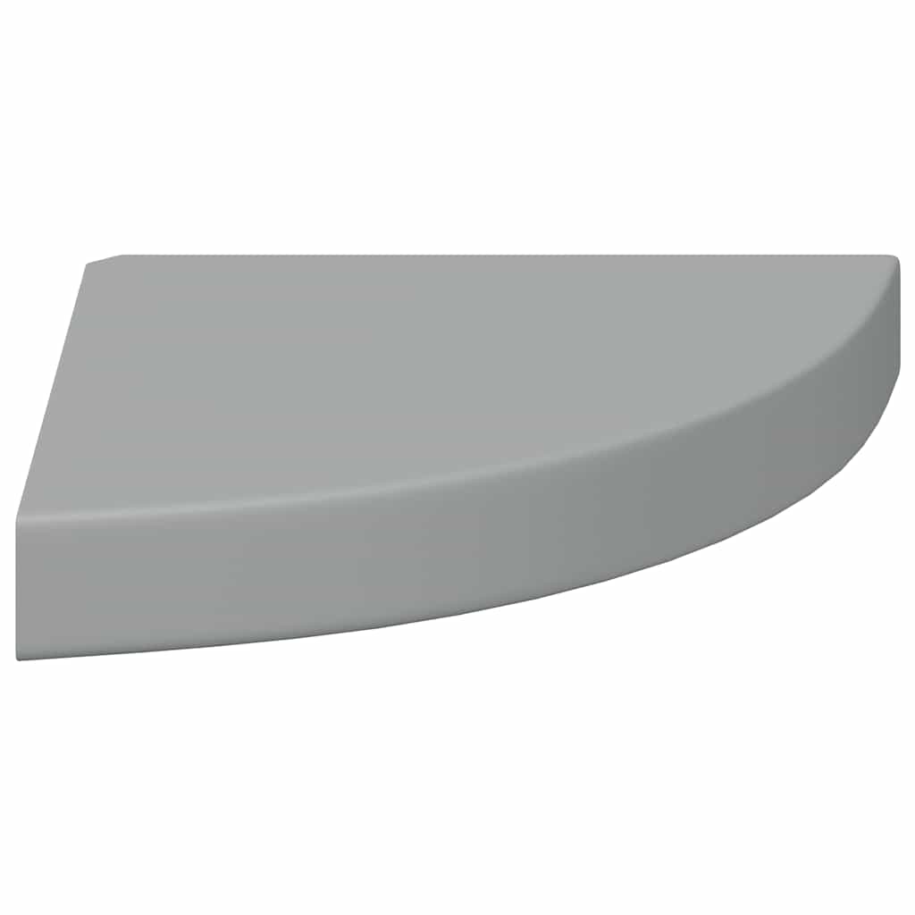 vidaXL Floating Corner Shelf Grey 25x25x3.8 cm MDF