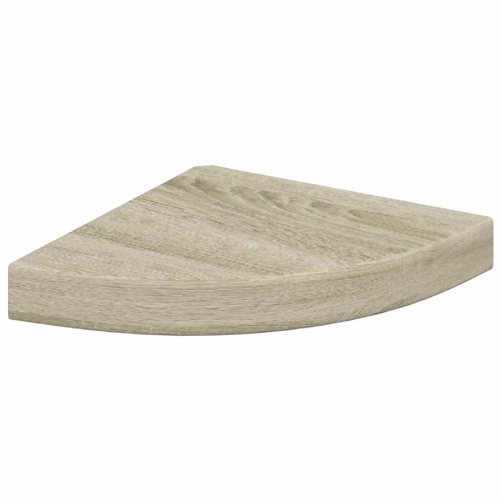 vidaXL Corner Shelf | Oak | Honeycomb MDF, Metal | Small | Corner Shelf