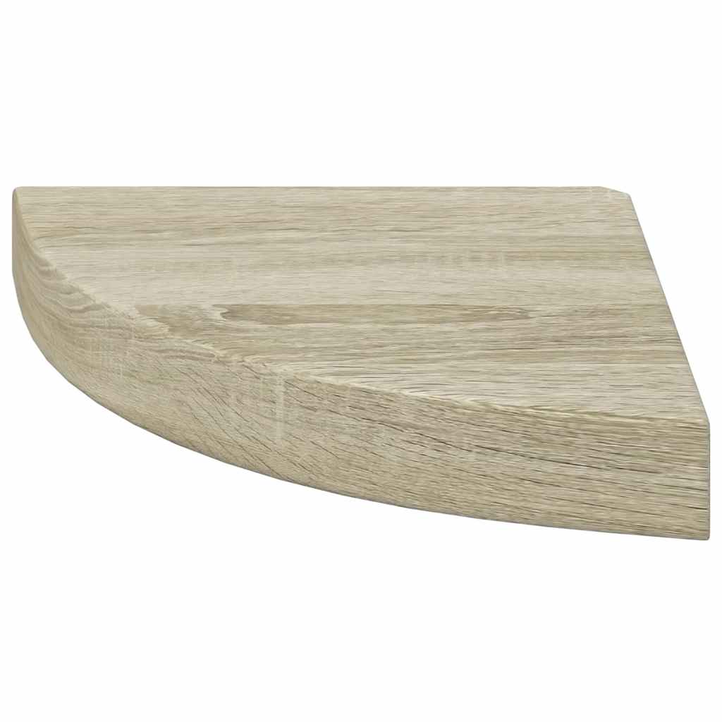 vidaXL Corner Shelf | Oak | Honeycomb MDF, Metal | Small | Corner Shelf