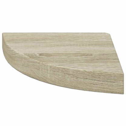 vidaXL Corner Shelf | Oak | Honeycomb MDF, Metal | Small | Corner Shelf