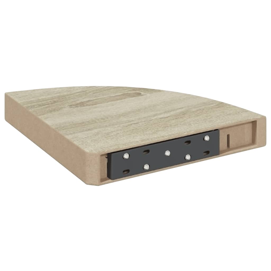 vidaXL Corner Shelf | Oak | Honeycomb MDF, Metal | Small | Corner Shelf