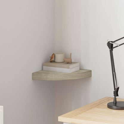 vidaXL Corner Shelf | Oak | Honeycomb MDF, Metal | Small | Corner Shelf
