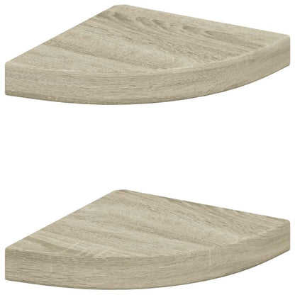 vidaXL Floating Corner Shelves 2 pcs Oak 25x25x3.8 cm MDF
