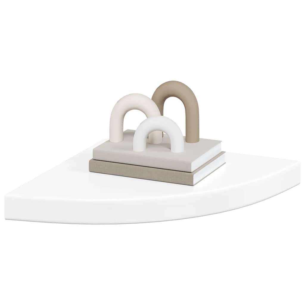 vidaXL Floating Corner Shelf High Gloss White 35x35x3.8 cm MDF