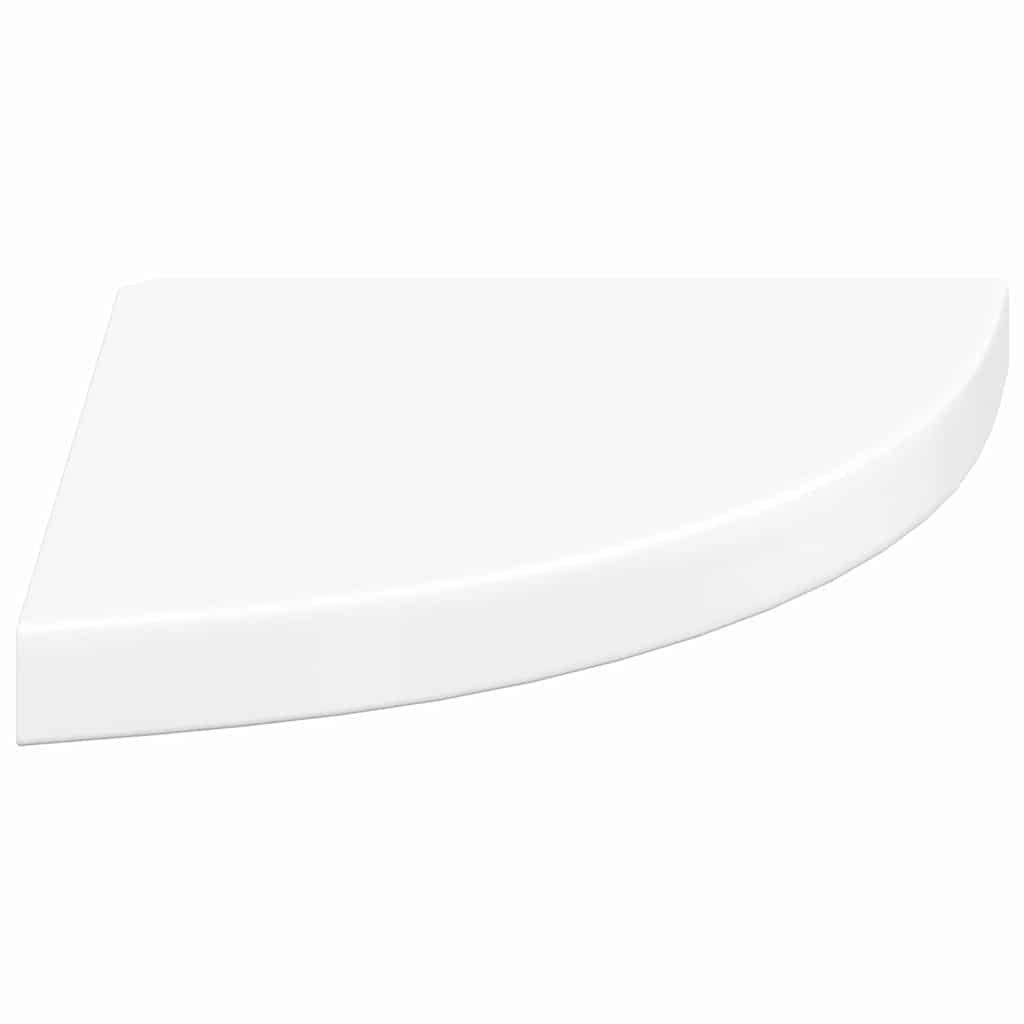 323907 vidaXL Floating Corner Shelf High Gloss White 35x35x3,8 cm MDF