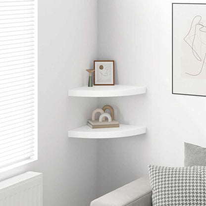 vidaXL Floating Corner Shelves 2 pcs High Gloss White 35x35x3.8 cm MDF