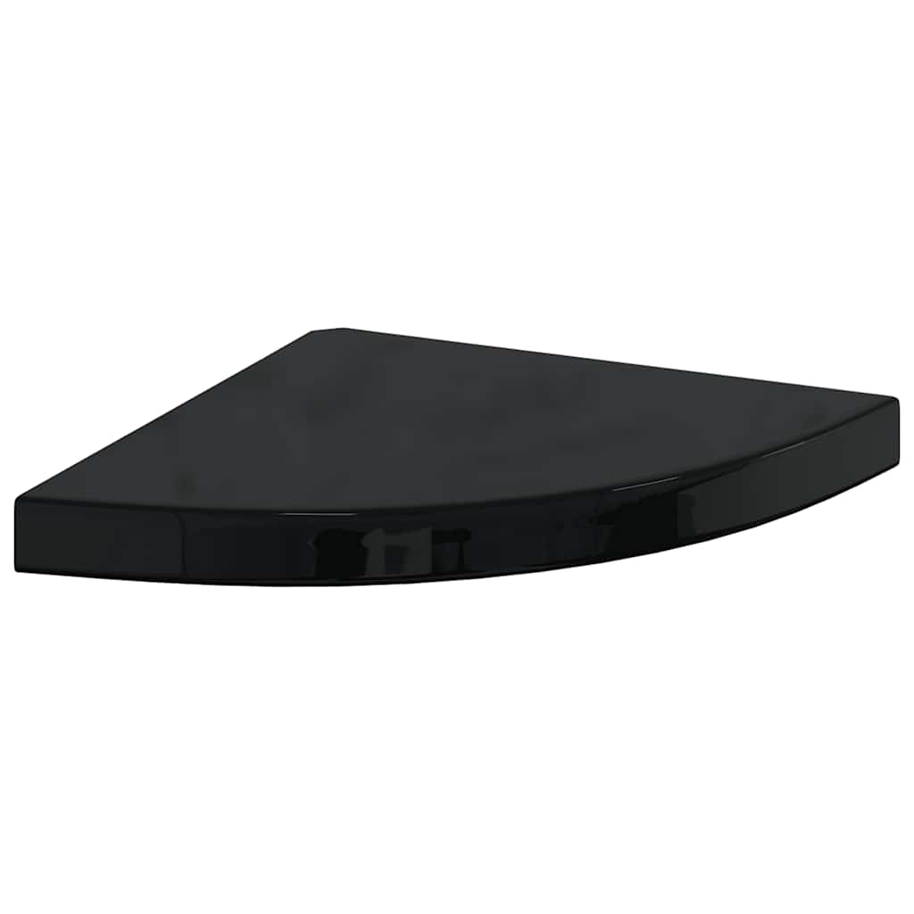 vidaXL Corner Shelf | High gloss black | MDF | 35x35x3.8 cm | Corner Shelf
