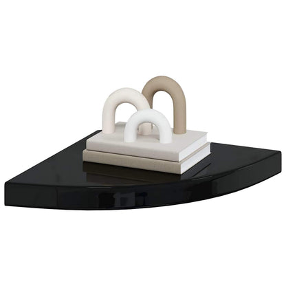 vidaXL Corner Shelf | High gloss black | MDF | 35x35x3.8 cm | Corner Shelf