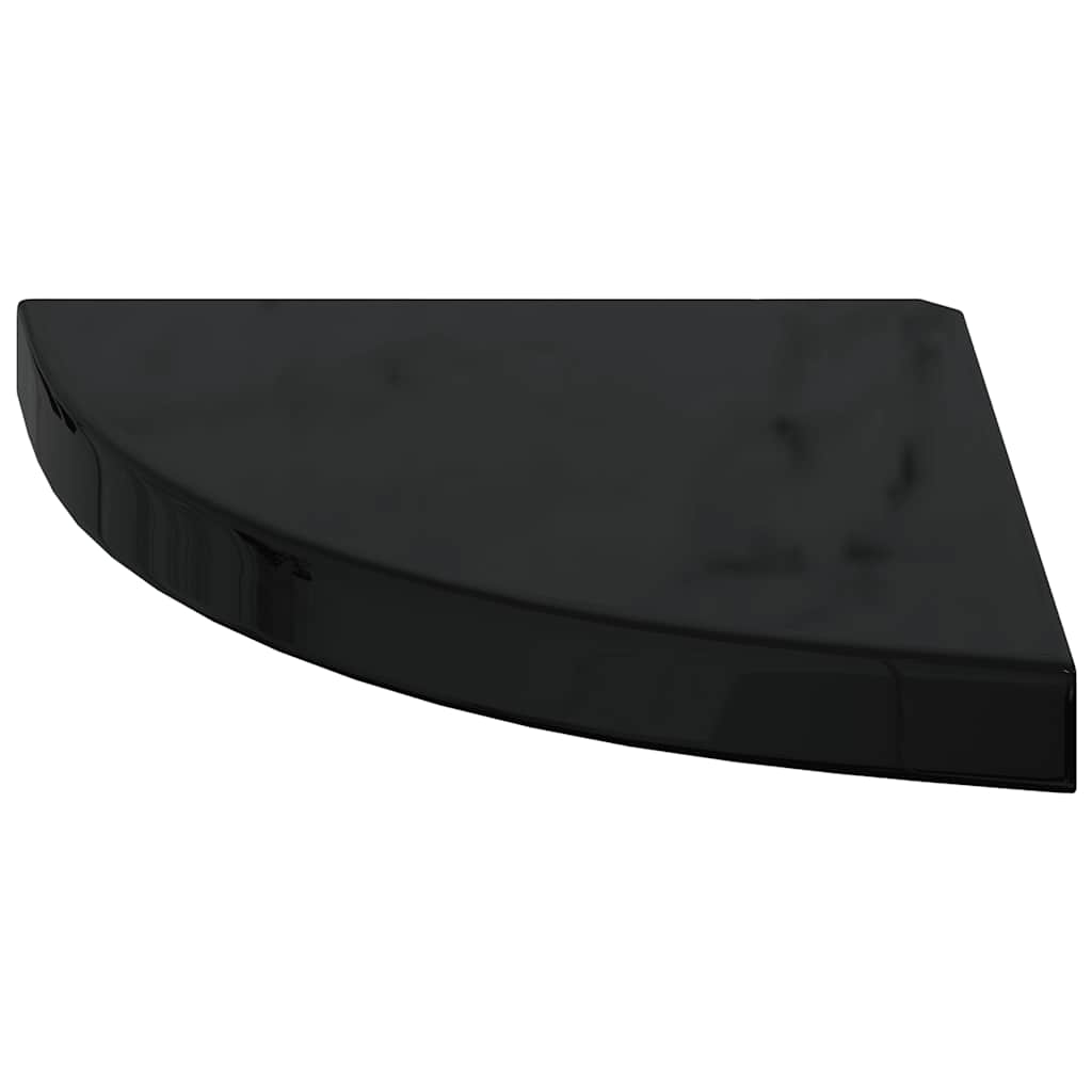 vidaXL Corner Shelf | High gloss black | MDF | 35x35x3.8 cm | Corner Shelf