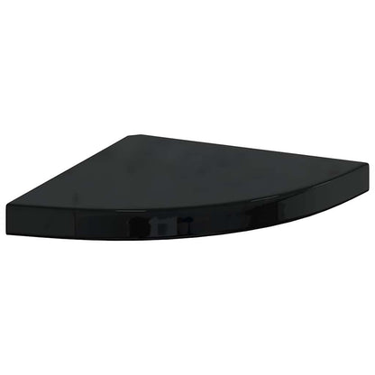 vidaXL Floating Corner Shelves 2 pcs High Gloss Black 35x35x3.8 cm MDF
