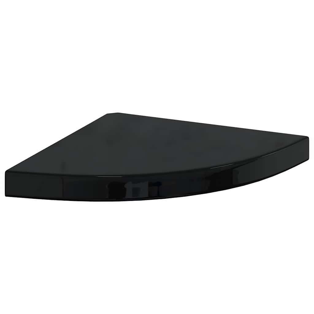 323912 vidaXL Floating Corner Shelves 4 pcs High Gloss Black 35x35x3,8 cm MDF