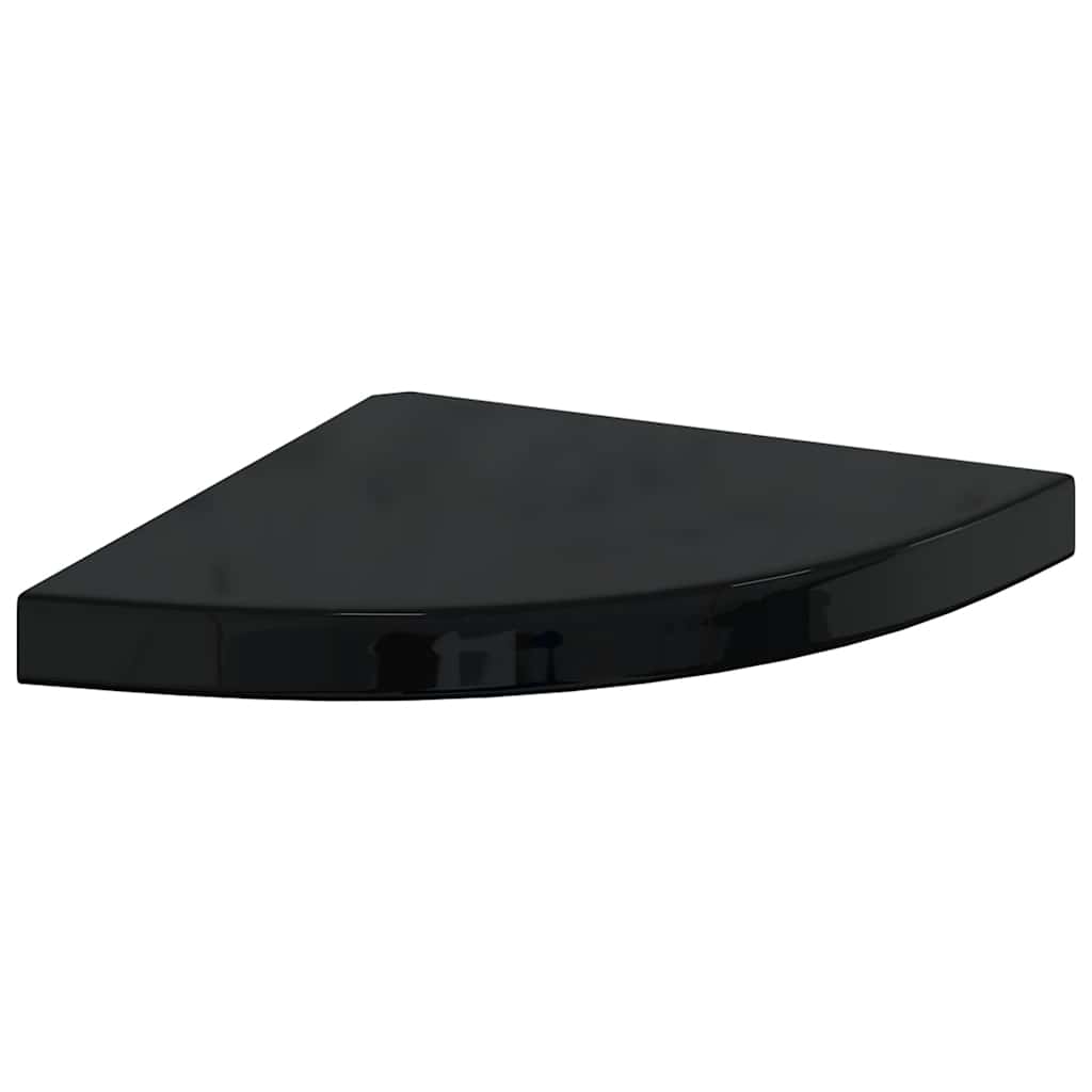 vidaXL Floating Corner Shelves 4 pcs High Gloss Black 35x35x3.8 cm MDF