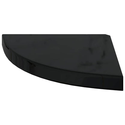 323912 vidaXL Floating Corner Shelves 4 pcs High Gloss Black 35x35x3,8 cm MDF
