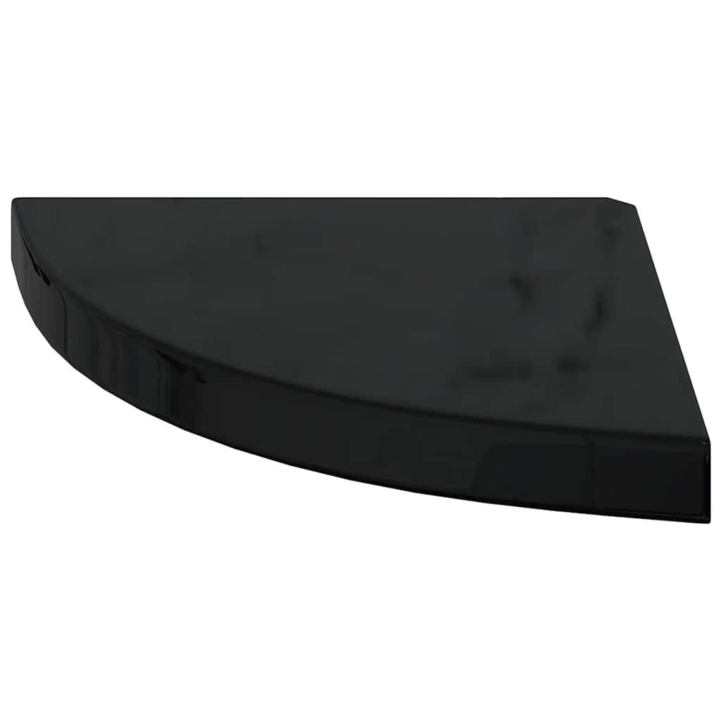 vidaXL Floating Corner Shelves 4 pcs High Gloss Black 35x35x3.8 cm MDF
