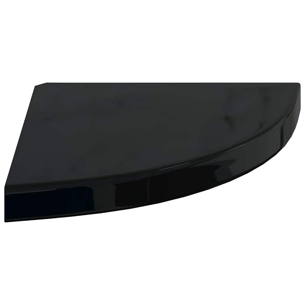 323912 vidaXL Floating Corner Shelves 4 pcs High Gloss Black 35x35x3,8 cm MDF
