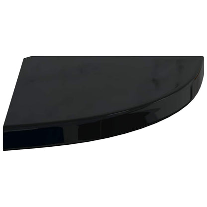 323912 vidaXL Floating Corner Shelves 4 pcs High Gloss Black 35x35x3,8 cm MDF