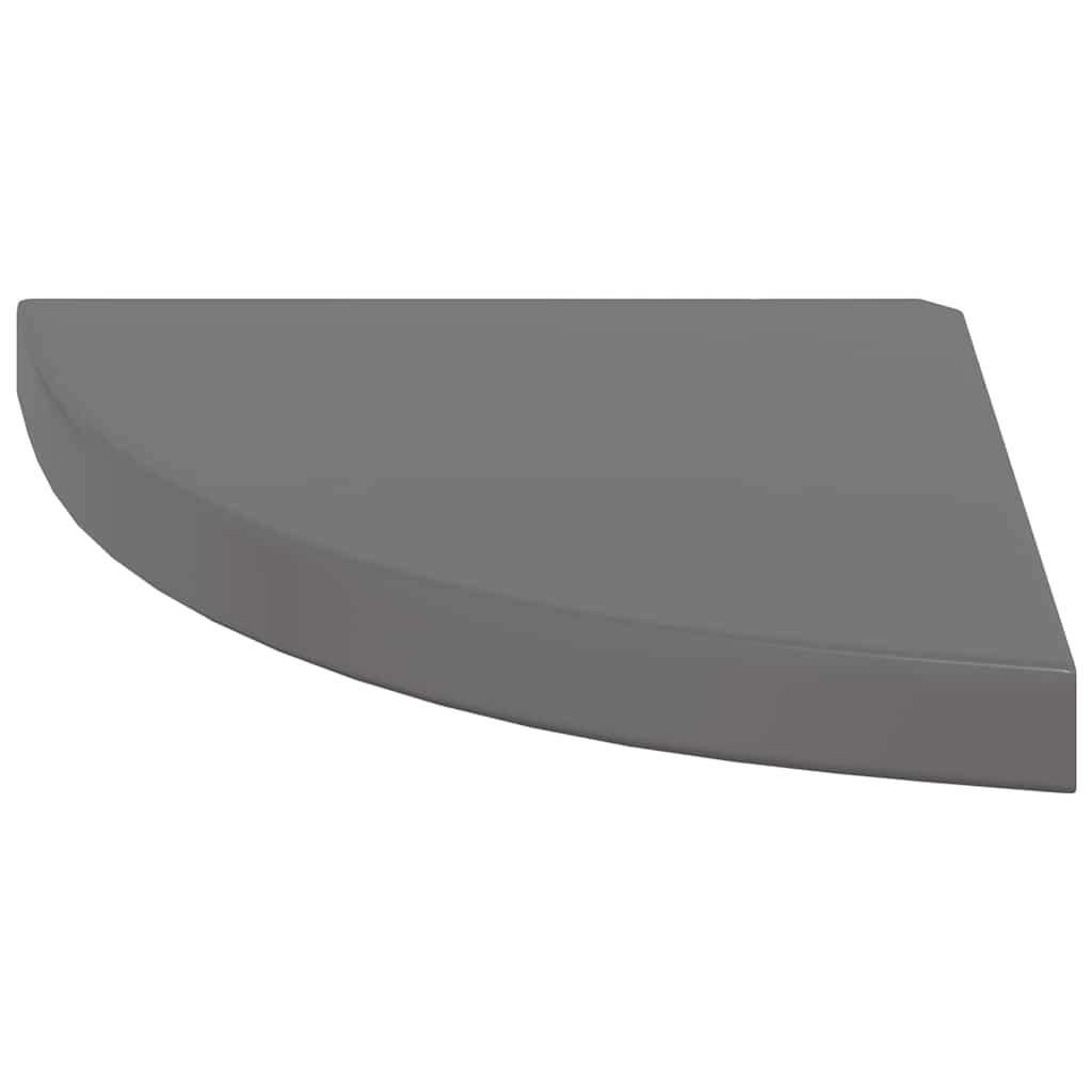 vidaXL Floating Corner Shelves 2 pcs High Gloss Grey 35x35x3.8 cm MDF