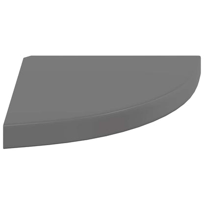 vidaXL Floating Corner Shelves 2 pcs High Gloss Grey 35x35x3.8 cm MDF