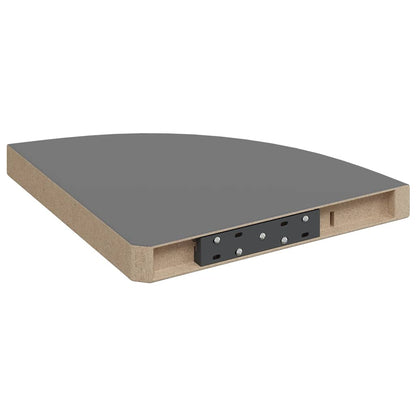 vidaXL Floating Corner Shelves 2 pcs High Gloss Grey 35x35x3.8 cm MDF