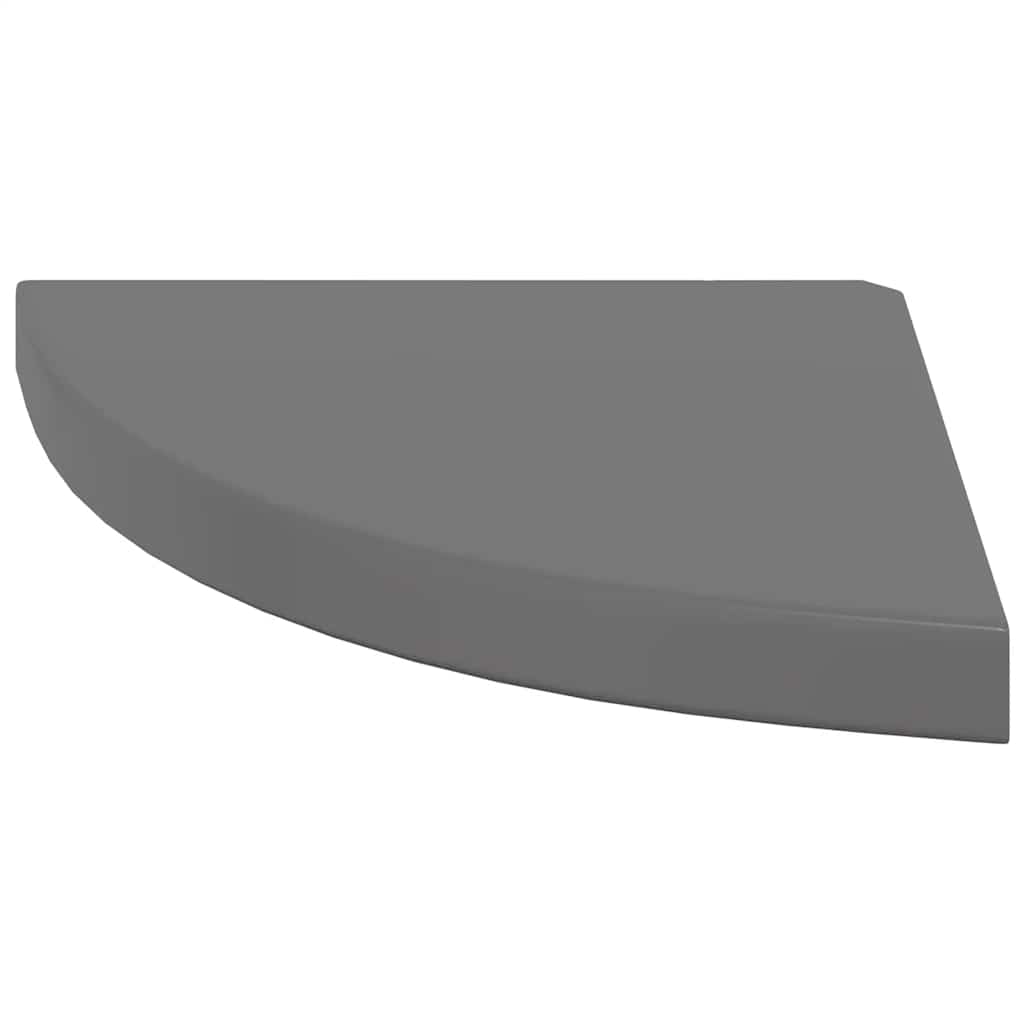 vidaXL Floating Corner Shelves 4 pcs High Gloss Grey 35x35x3.8 cm MDF