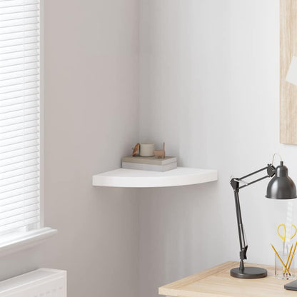 323916 vidaXL Floating Corner Shelf White 35x35x3,8 cm MDF