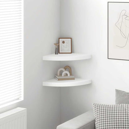 vidaXL Floating Corner Shelves 2 pcs White 35x35x3.8 cm MDF