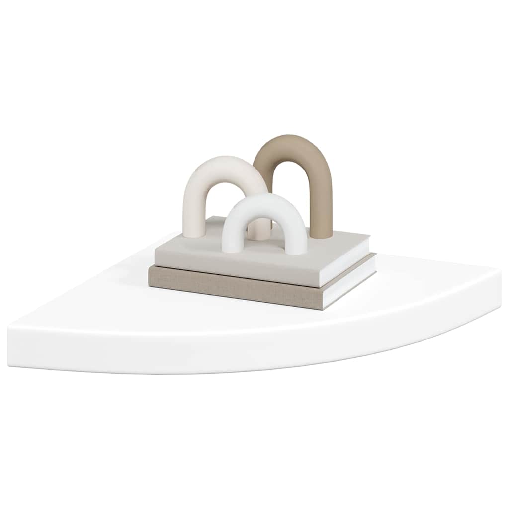 vidaXL Floating Corner Shelves 2 pcs White 35x35x3.8 cm MDF