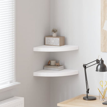 vidaXL Floating Corner Shelves 2 pcs White 35x35x3.8 cm MDF
