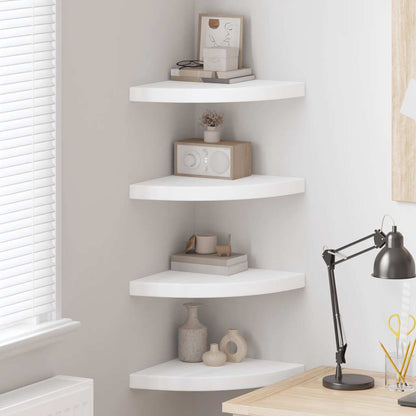 vidaXL Floating Corner Shelves 4 pcs White 35x35x3.8 cm MDF