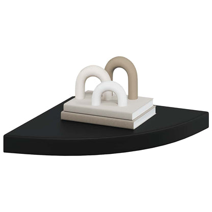 vidaXL Floating Corner Shelf Black 35x35x3.8 cm MDF