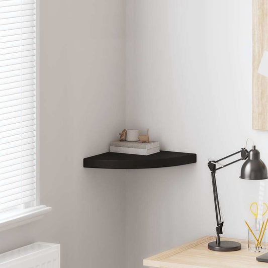 vidaXL Floating Corner Shelf Black 35x35x3.8 cm MDF
