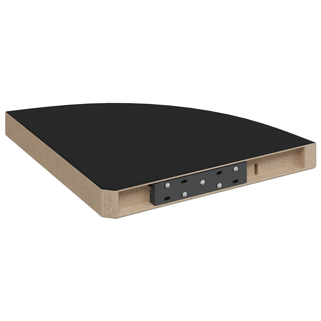 vidaXL Floating Corner Shelves 2 pcs Black 35x35x3.8 cm MDF