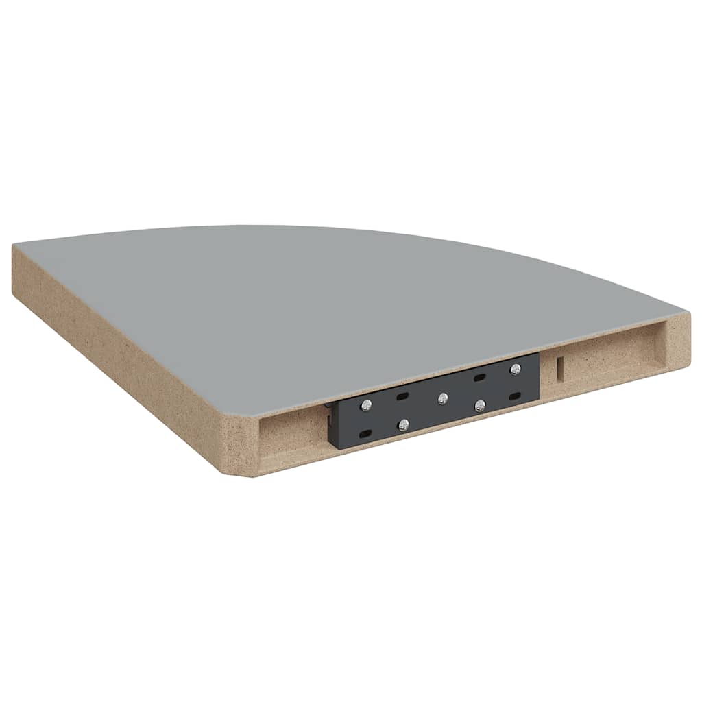 vidaXL Floating Corner Shelf Grey 35x35x3.8 cm MDF