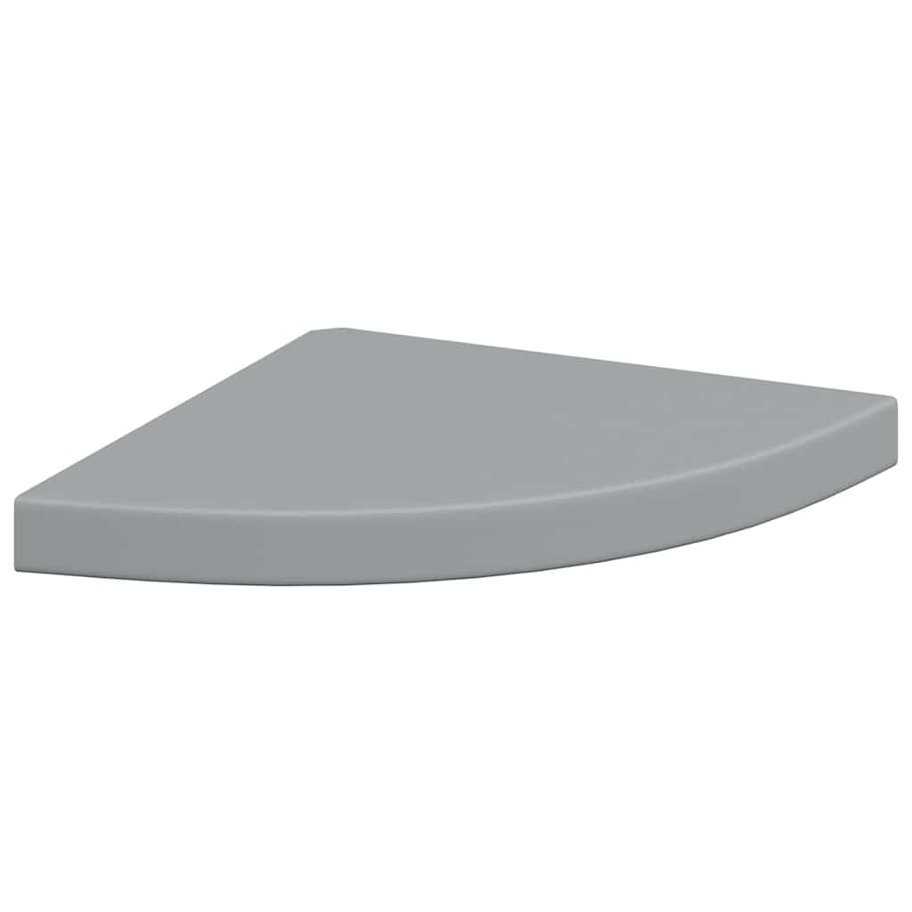 323923 vidaXL Floating Corner Shelves 2 pcs Grey 35x35x3,8 cm MDF