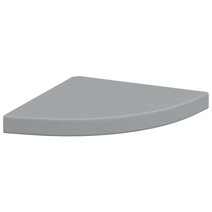 323923 vidaXL Floating Corner Shelves 2 pcs Grey 35x35x3,8 cm MDF